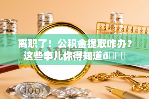 海口离职了！公积金提取咋办？这些事儿你得知道😎